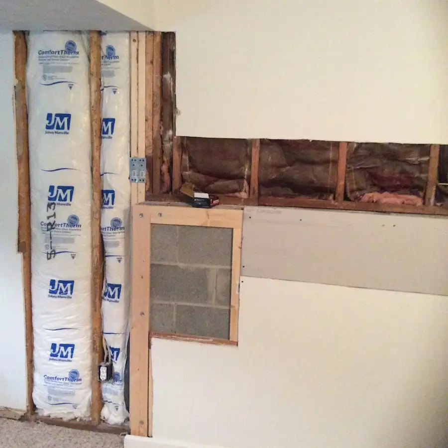 Wall insulation replacement during Contents Cleaning & Restoration in Jamestown